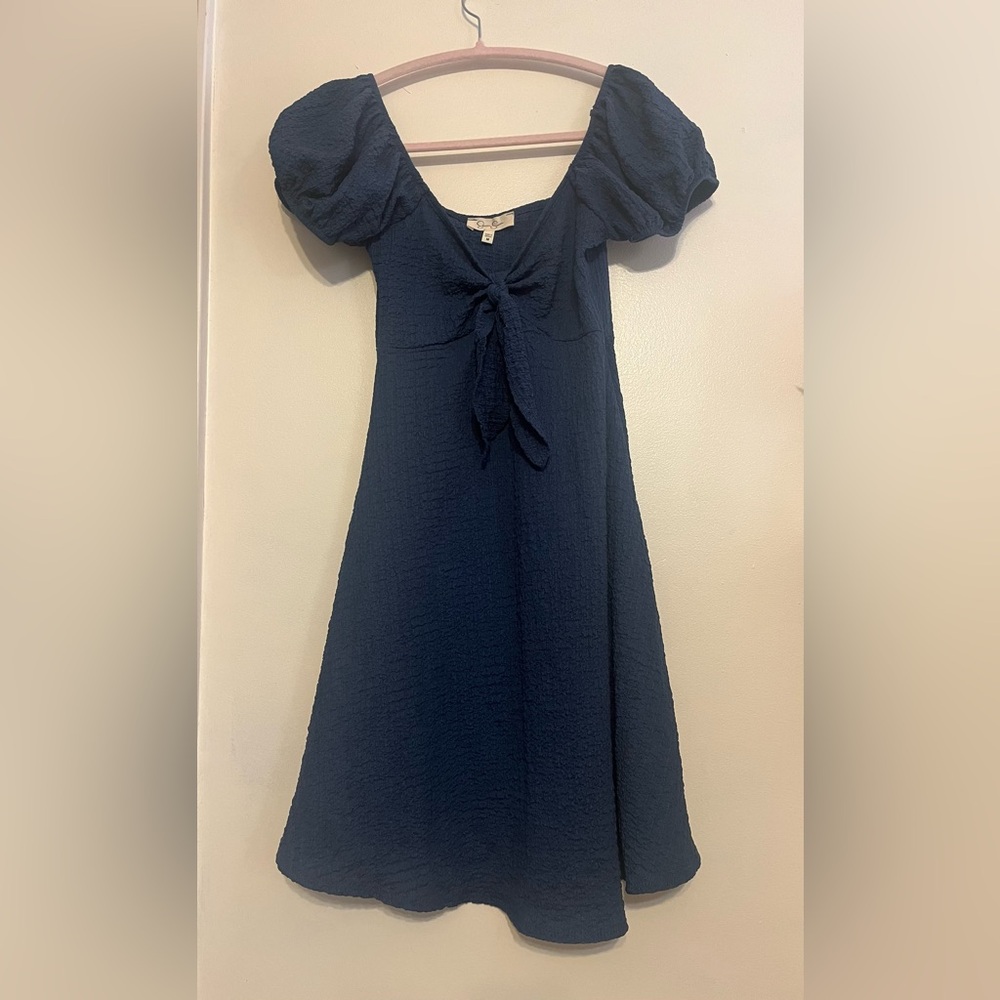 Jessica Simpson Textured Navy Dress